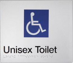 Sign, Unisex Disabled Toilet, , Blue/White PVC - Safety Sign