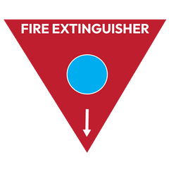 Fire Extinguisher Marker, Foam (Blue Circle), Triangle - Safety Sign