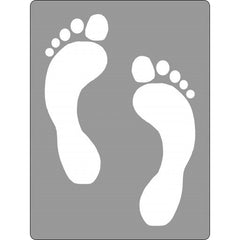 Stencil, Foot Prints Sign - Safety Sign