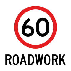 60km/h Roadwork, Multi Message Sign - Safety Sign