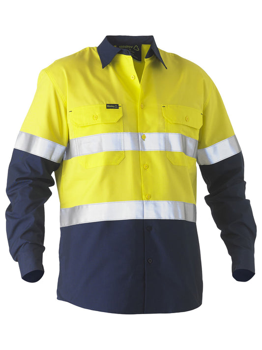 BS6996T Bisley Recycle Taped Two Tone Hi Vis Drill Shirt