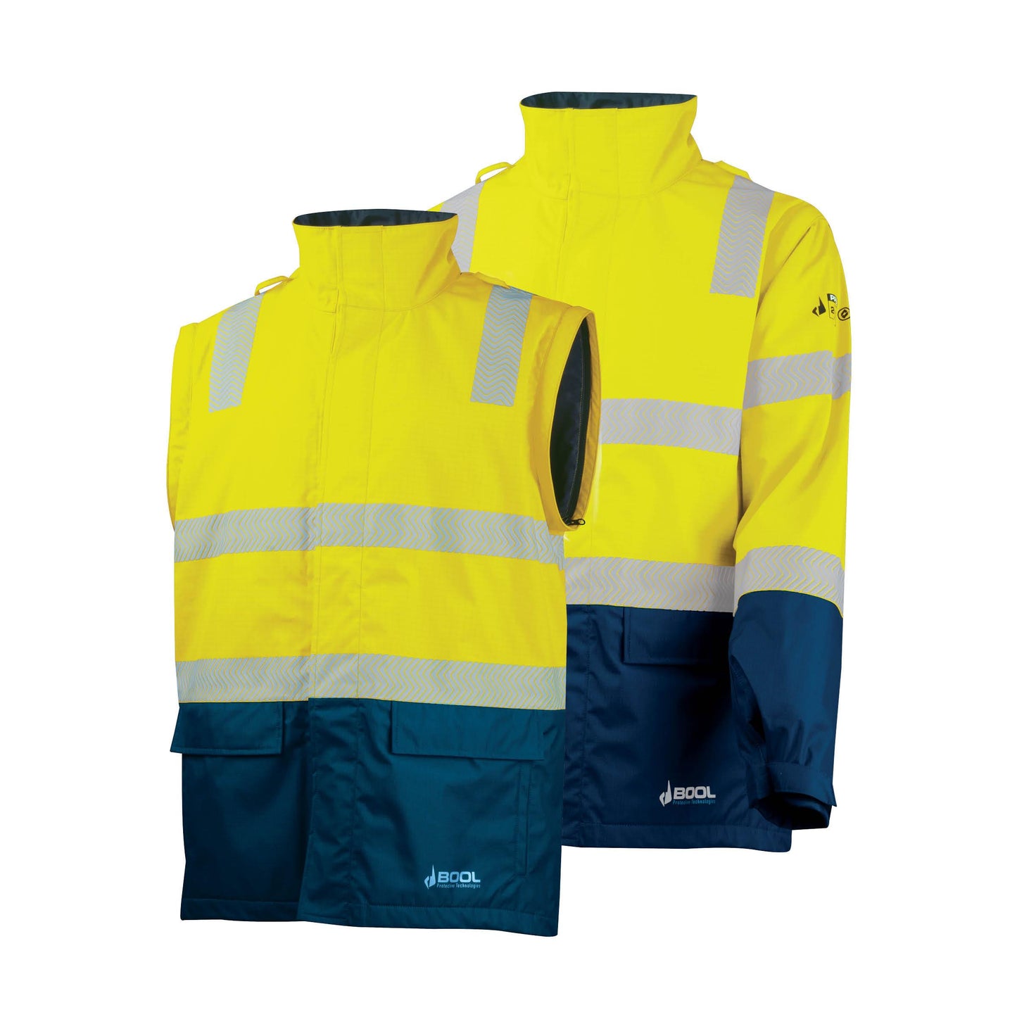 BW2340T4 Hi-Vis PPE 3 Parka with Zip-Off Sleeves and Segmented FR Tape