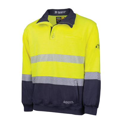 BW2350T1 Hi-Vis PPE 2 Water Repellent Two Tone Fleece Jumper with Segmented FR Tape