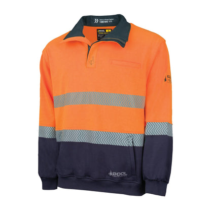 BW2350T1 Hi-Vis PPE 2 Water Repellent Two Tone Fleece Jumper with Segmented FR Tape
