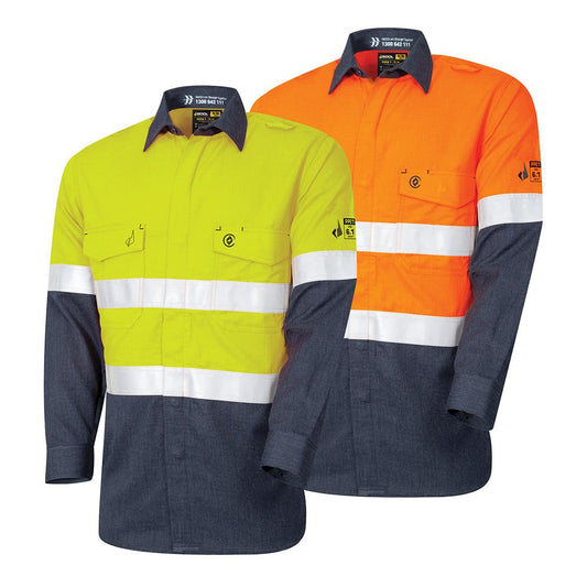 BW2500T1 Lightweight PPE 1 Two Tone L/S FR Shirt with LOXY™ FR Reflective Tape