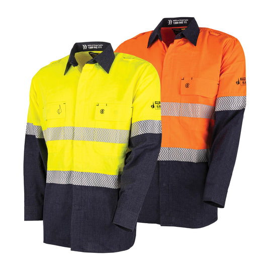 BW2505T1 Lightweight PPE 1 L/S Hi-Vis Shirt with Segmented FR Reflective Tape