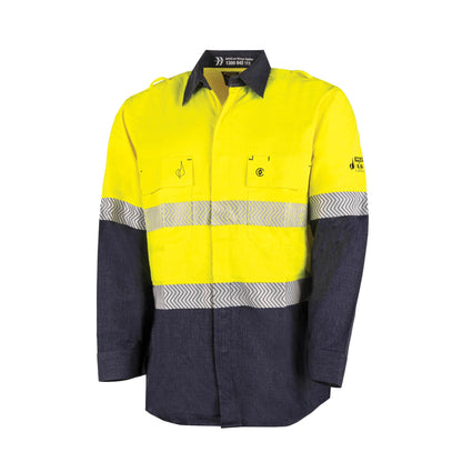 BW2595T1 Regular Weight PPE 2 L/S Hi-Vis Shirt with Segmented FR Reflective Tape