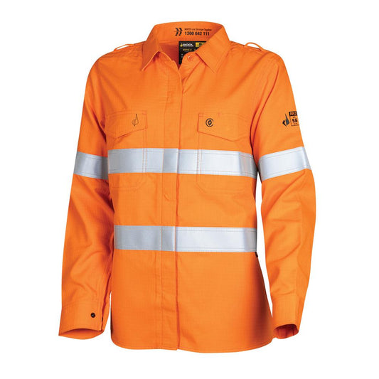 BWW1590T1 Womens Regular Weight PPE 2 L/S FR Shirt with LOXY™ FR Reflective Tape