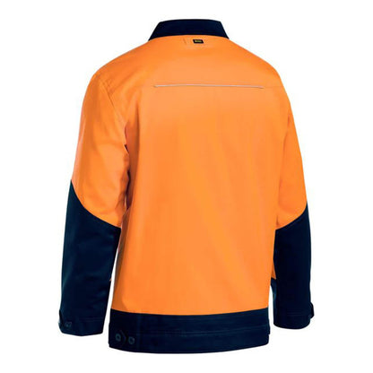 BJ6917 Bisley Two Tone Hi Vis Liquid Repellent Cotton Drill Jacket