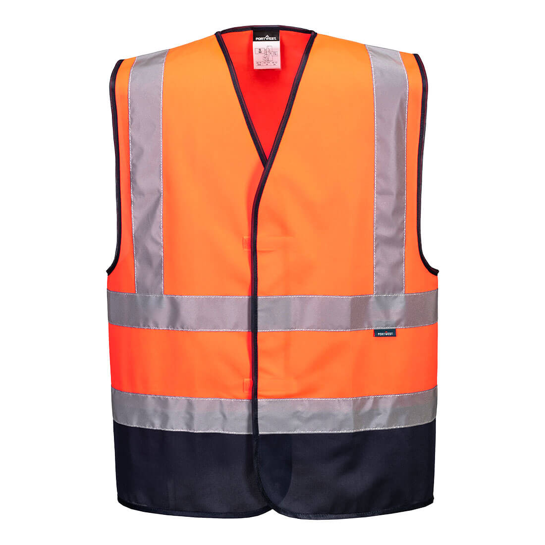 Portwest Hi-Vis Class D/N Contrast Vest in Orange/Navy