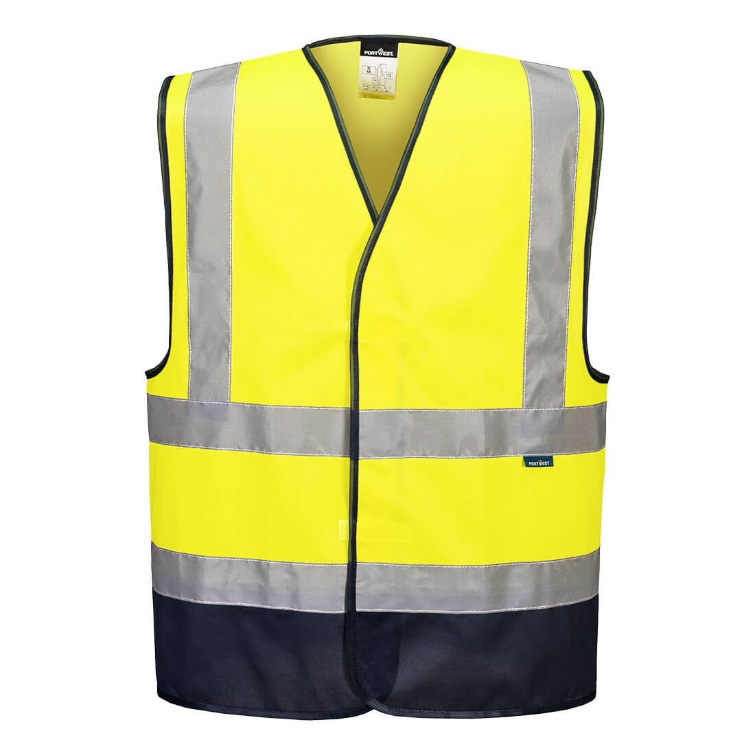 Portwest Hi-Vis Class D/N Contrast Vest in Yellow/Navy