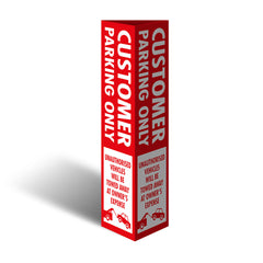 Three Sided Bollard Cover Surround, Customer Parking Only... - Safety Sign