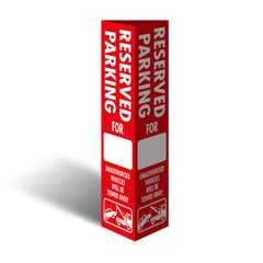 Three Sided Bollard Cover Surround, Reserved Parking... - Safety Sign