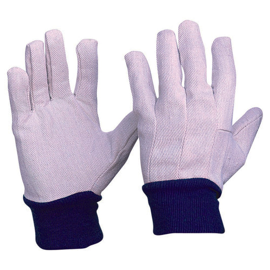 Pro Choice Safety Gear Cotton Drill Blue Knit Wrist Gloves Mens Size