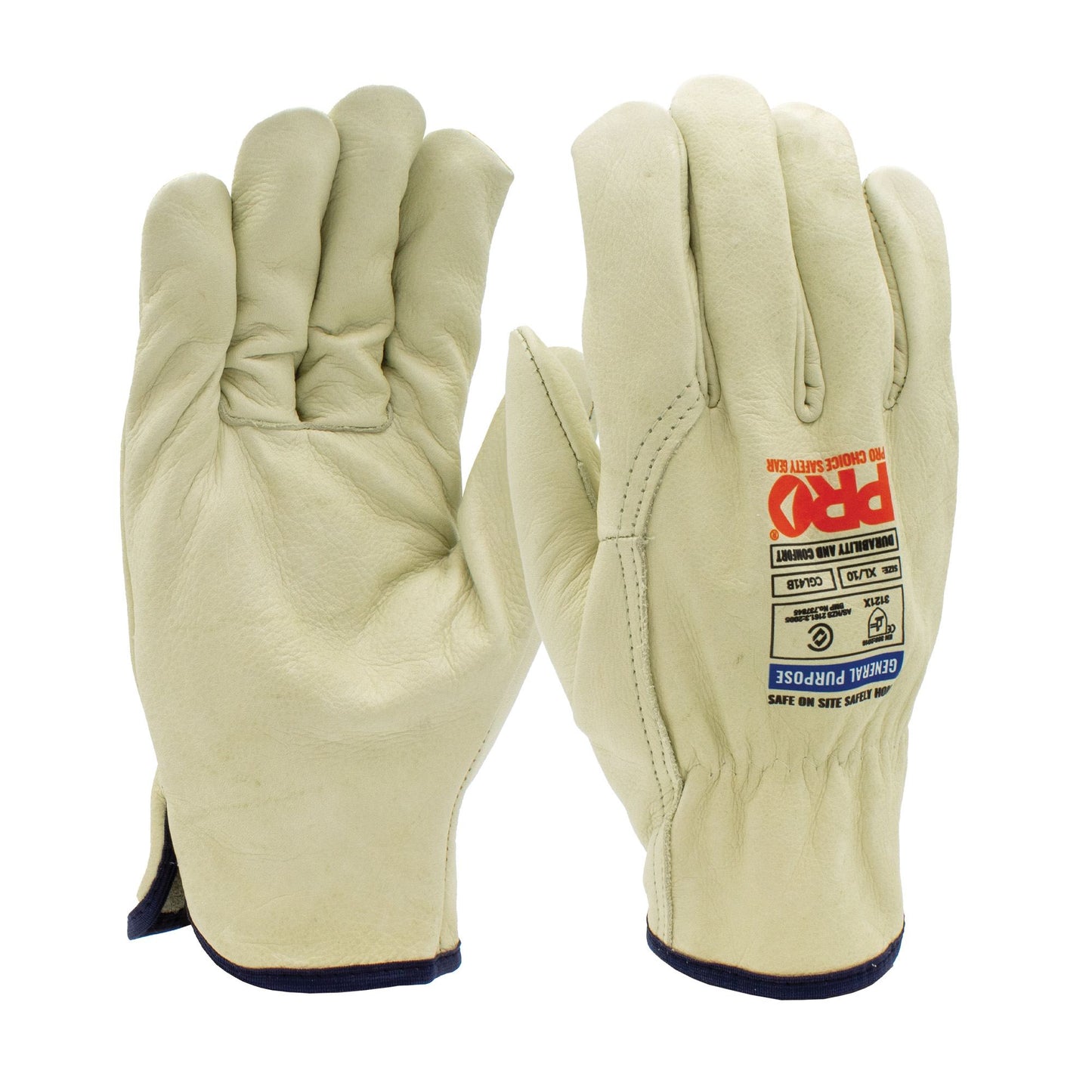 Pro Choice Safety Gear Riggamate Beige Premium Cowgrain Gloves