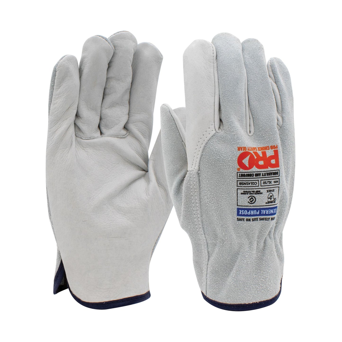 Pro Choice Safety Gear Riggamate Natural Cowgrain Palm / Split Back Gloves