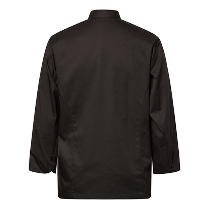 Chefscraft CJ051 Lightweight Executive Long Sleeve Chefs Jacket With Press Studs in Black