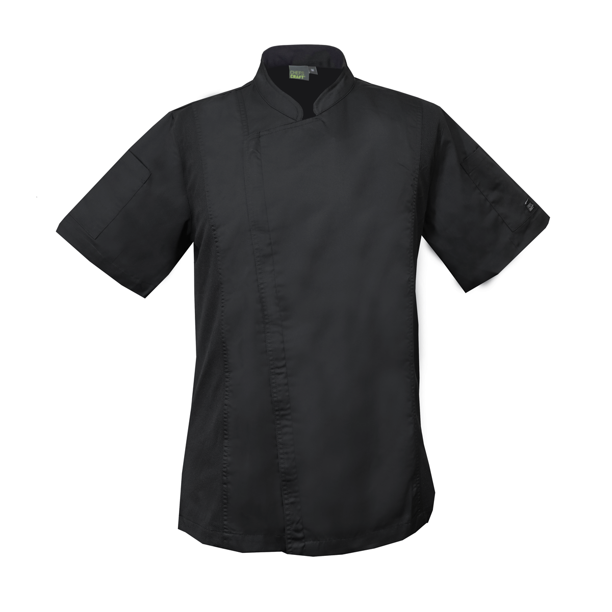 Chefscraft CJ054 Lightweight Slimmer Fit Front Zip Closure Chefs Jacket in Black