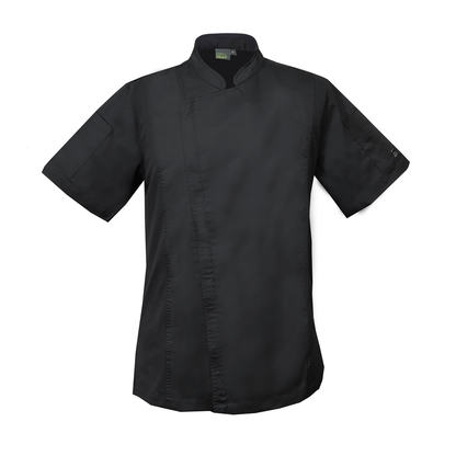 Chefscraft CJ054 Lightweight Slimmer Fit Front Zip Closure Chefs Jacket in Black