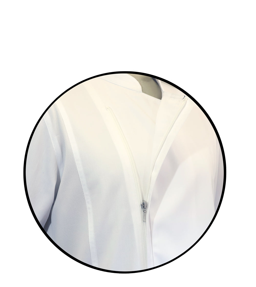 Chefscraft CJ054 Lightweight Slimmer Fit Front Zip Closure Chefs Jacket in White