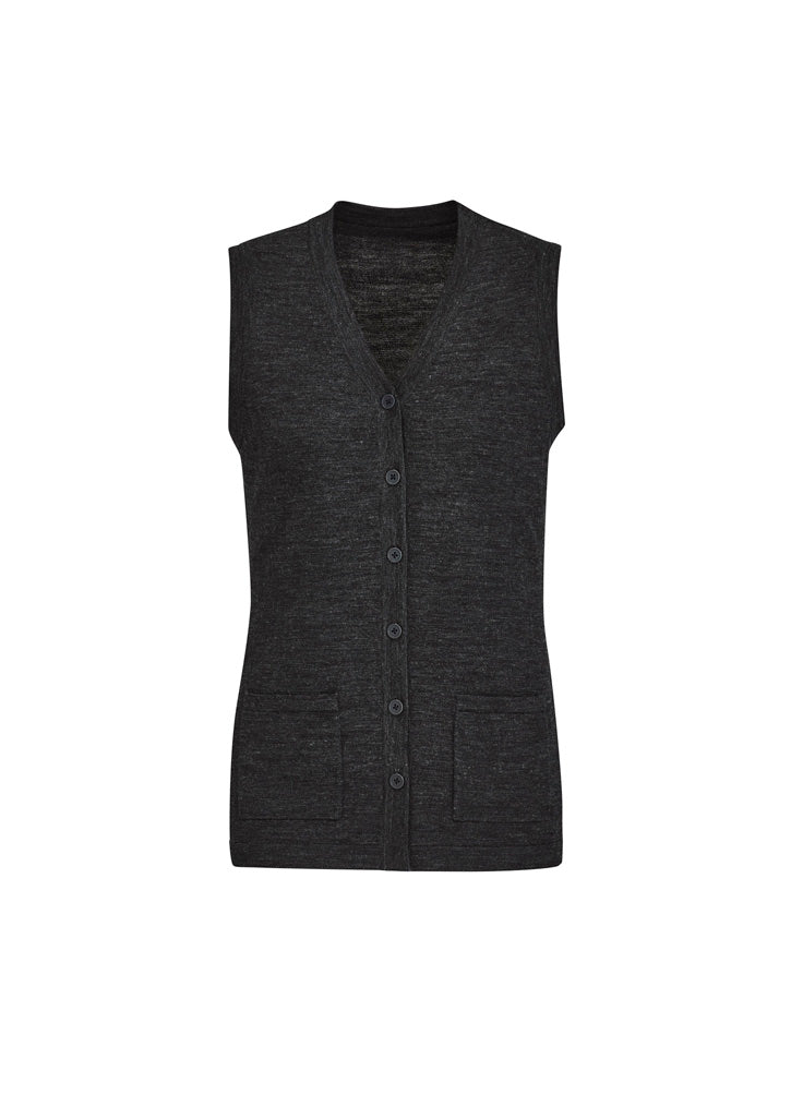 BizCare CK961LV Womens Button Front Knit Vest