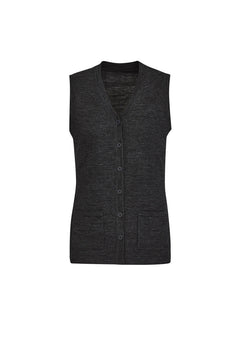 BizCare CK961LV Womens Button Front Knit Vest