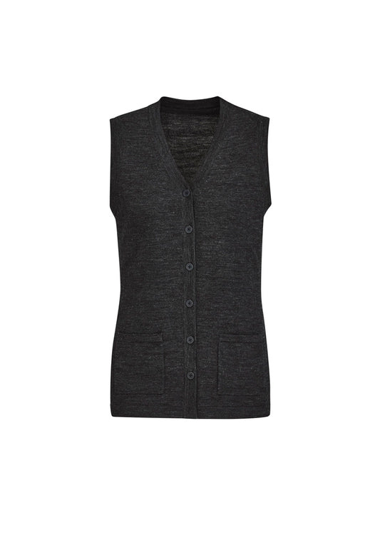 BizCare CK961LV Womens Button Front Knit Vest
