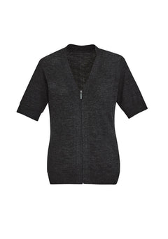 BizCare CK962LC Womens Zip Front Short Sleeve Knit Cardigan