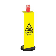 Bollard Sign, Forklifts In Use - Safety Sign