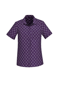 BizCare CS948LS Womens Florence Daisy Print Short Sleeve Shirt