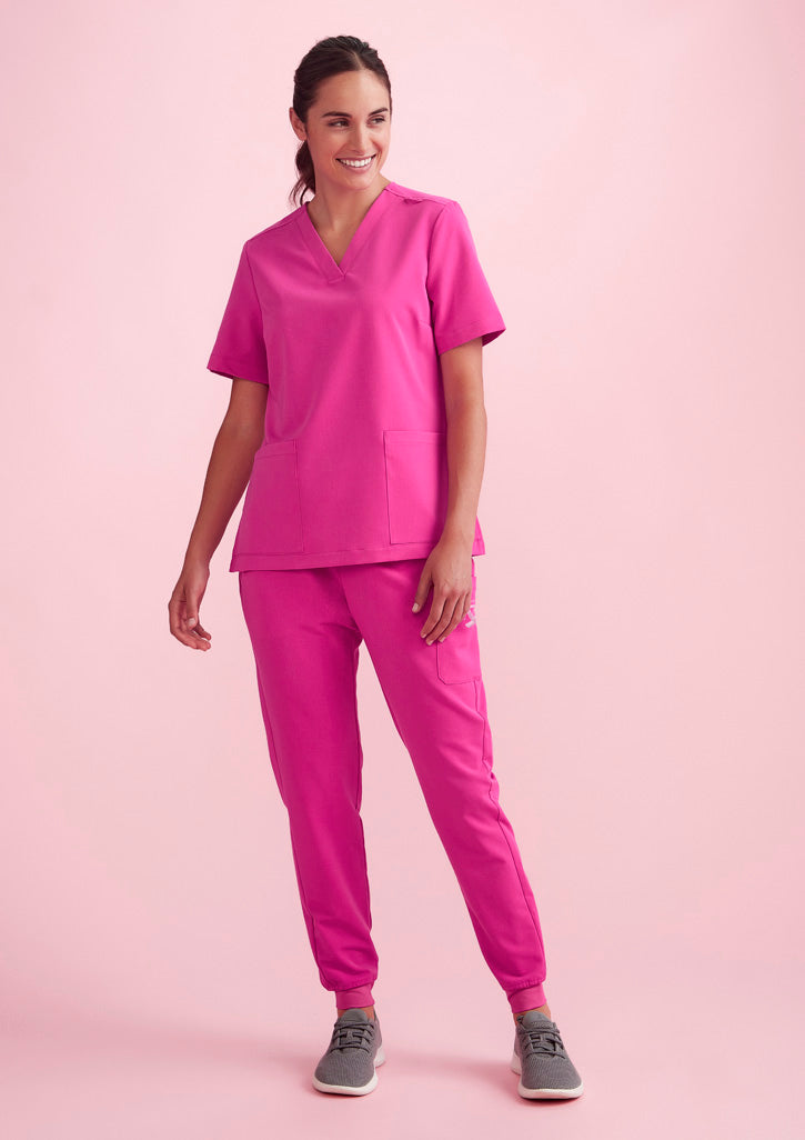 BizCare CSP241LL Womens Pink Jogger Scrub Pant