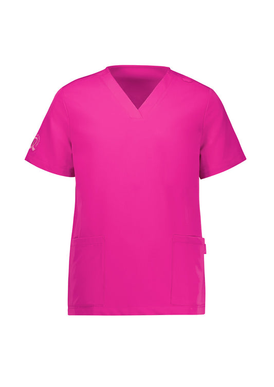 BizCare CST245LS Womens Pink V-Neck Scrub Top product front