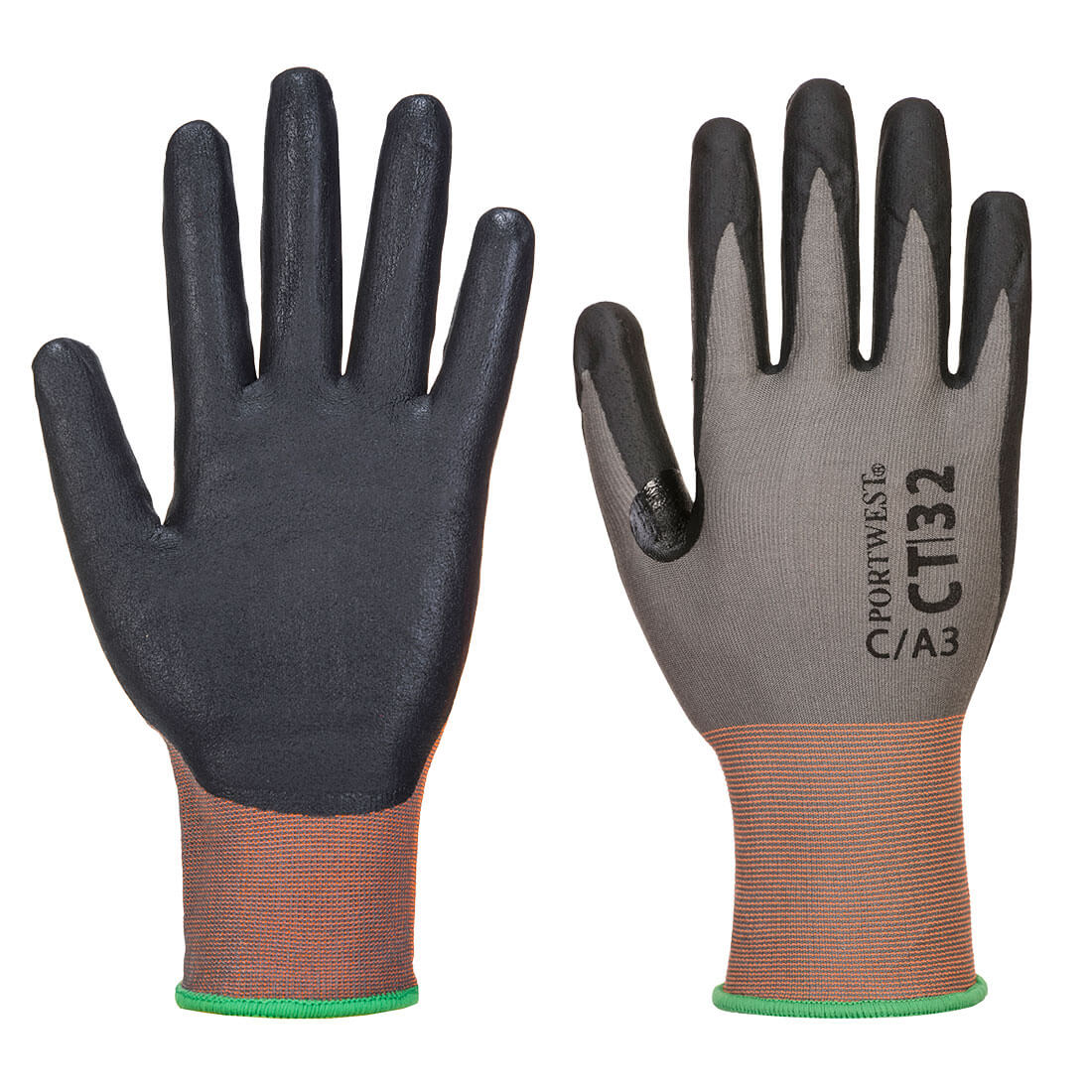 Portwest CT Cut C18 Nitrile Glove in Grey/Black