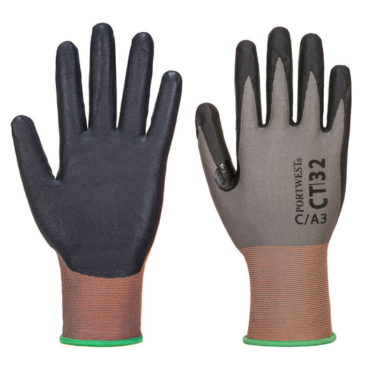Portwest CT Cut C18 Nitrile Glove in Grey/Black