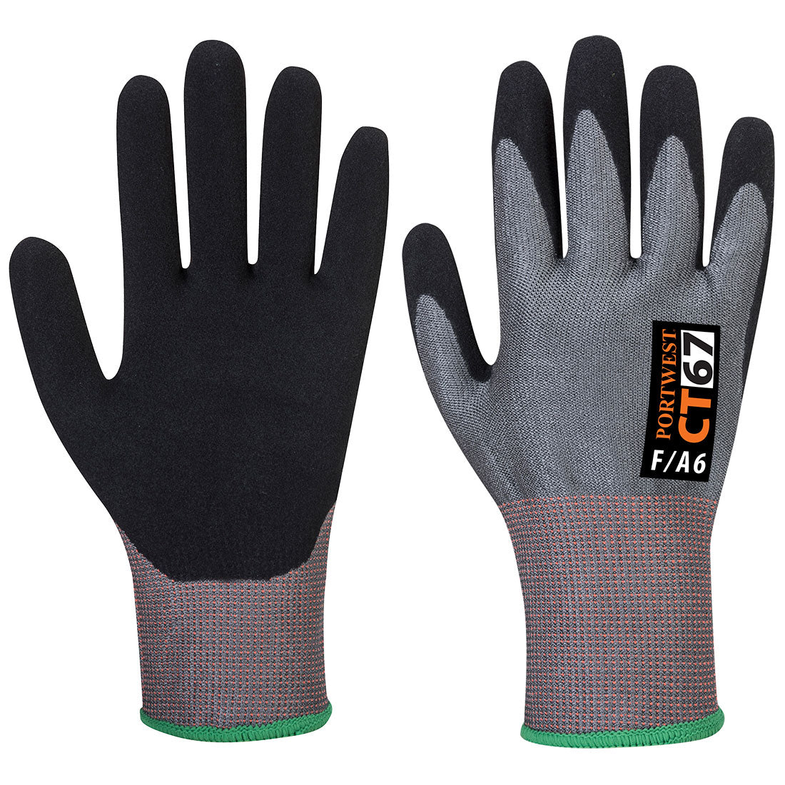 Portwest CT Cut F13 Nitrile Glove in Grey/Black