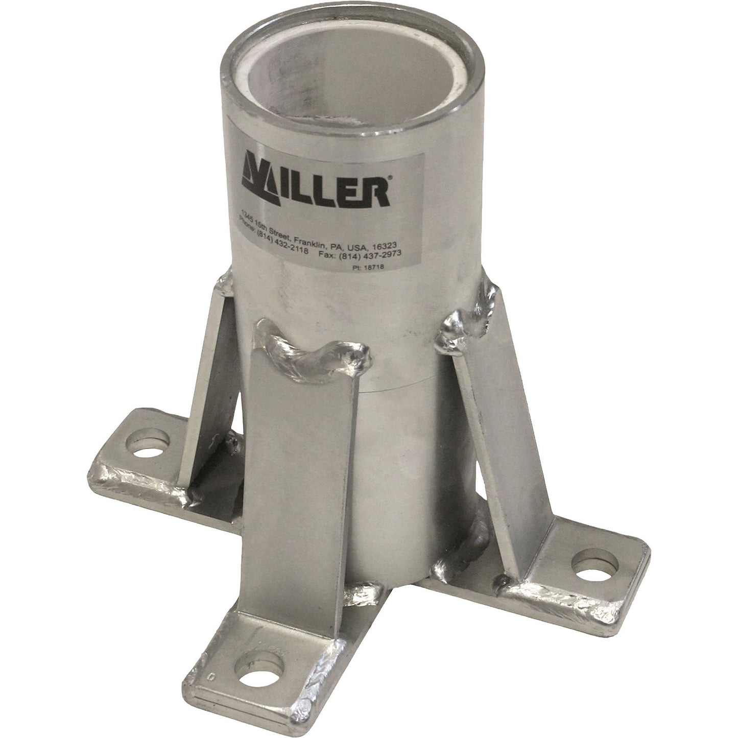 Miller DuraHoist Floor Mount Sleeve 304 Stainless Steel