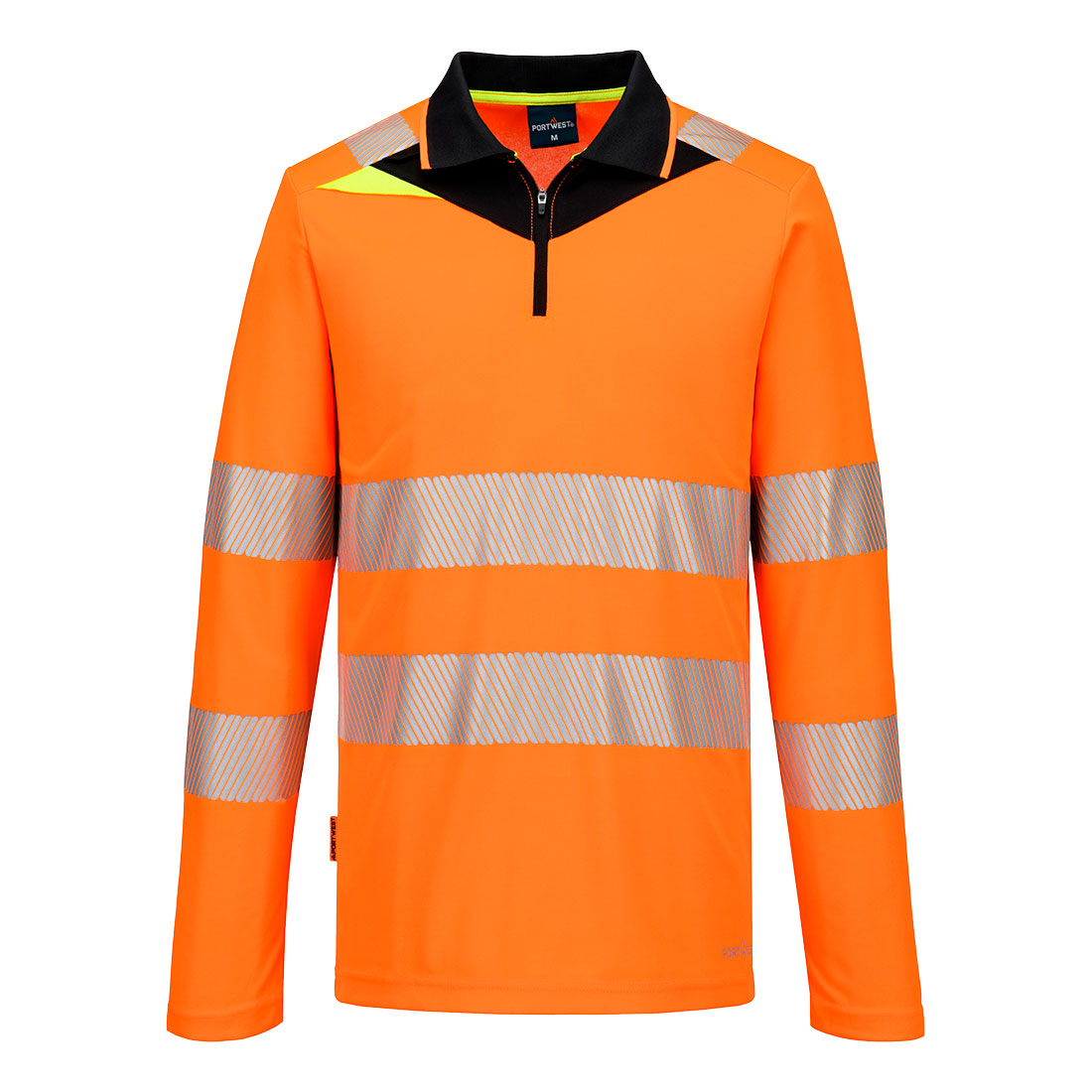 Portwest DX4 Hi-Vis Polo Shirt L/S in Orange/Black