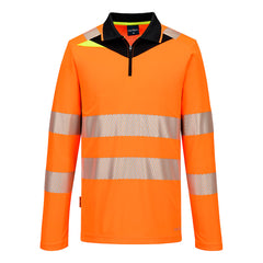 Portwest DX4 Hi-Vis Polo Shirt L/S in Orange/Black