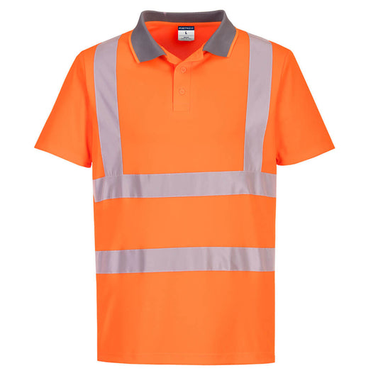 Portwest Eco Hi-Vis Polo Shirt S/S (6 Pack) in Orange