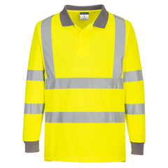 Portwest Eco Hi-Vis Polo Shirt L/S (6 Pack) in Yellow