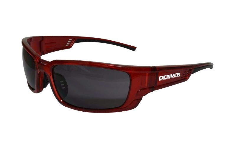 Maxisafe EDE314 DENVER Premium Safety Glasses, Red Frame - Smoke Lens
