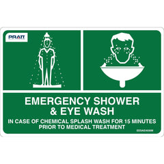 Pratt Safety Emergency Shower & Eyewash Sign 450 x 300mm Metal