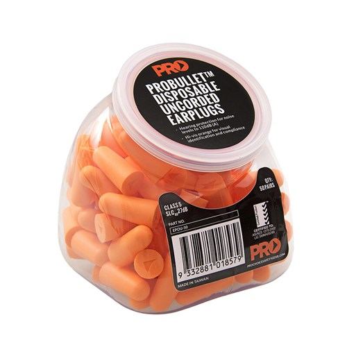 Pro Choice Safety Gear Probullet Disposable Uncorded Earplugs 50 Pack