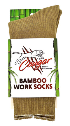 Cougar Footwear FBS851-KHK-L Men's Bamboo Socks