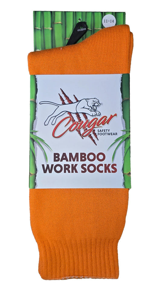 Cougar Footwear FBS851-ORG-M Men's Bamboo Socks - Orange - Medium (size 6-10)