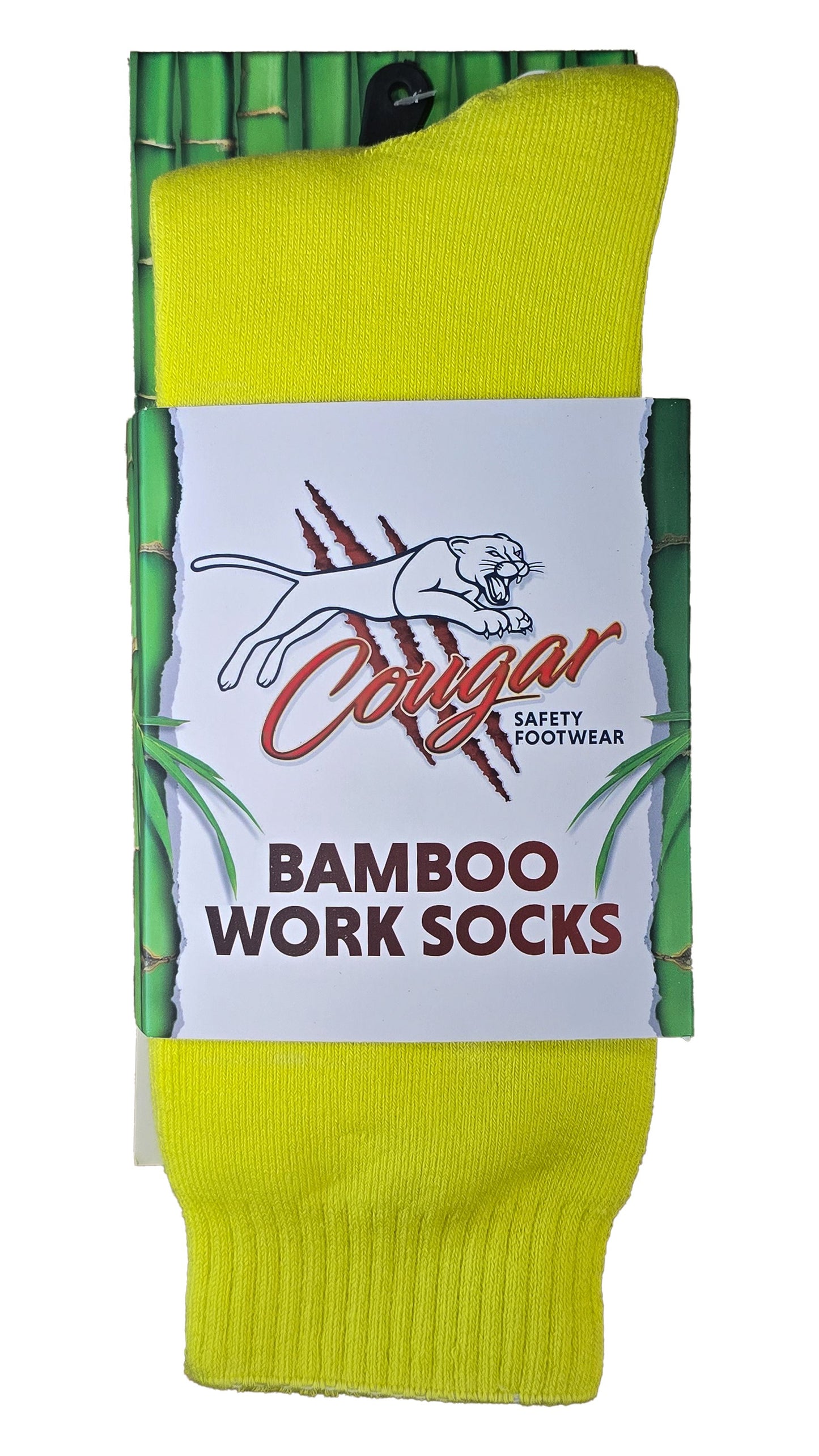 Cougar Footwear FBS851-YLW-L Men's Bamboo Socks - Yellow - Large (size 11-14)