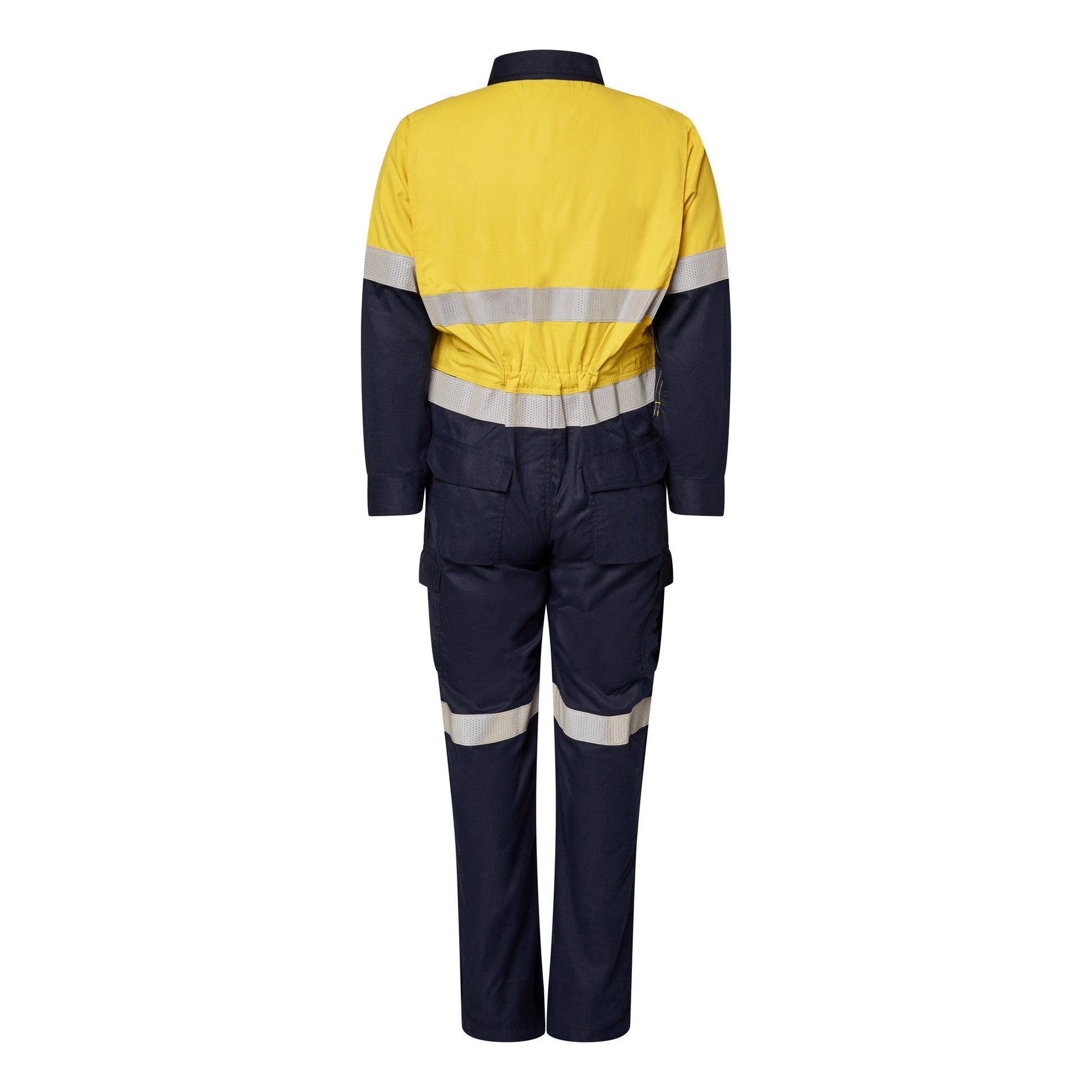 Flamebuster FCT005A Mens HRC2 Inherent Hi Vis Reflective Coverall in Orange/Navy, Yellow/Navy