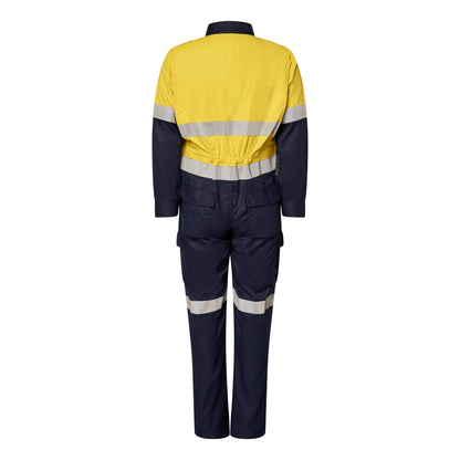 Flamebuster FCT005A Mens HRC2 Inherent Hi Vis Reflective Coverall in Orange/Navy, Yellow/Navy