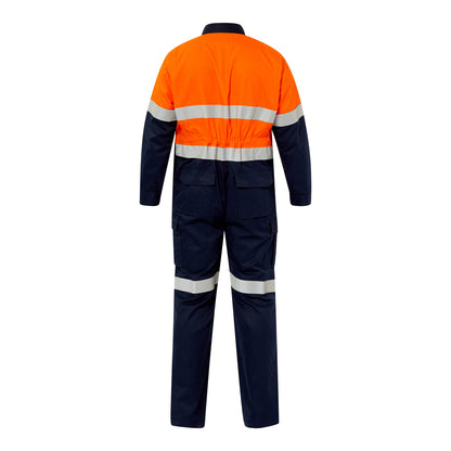 Flamebuster FCT005A Mens HRC2 Inherent Hi Vis Reflective Coverall in Orange/Navy
