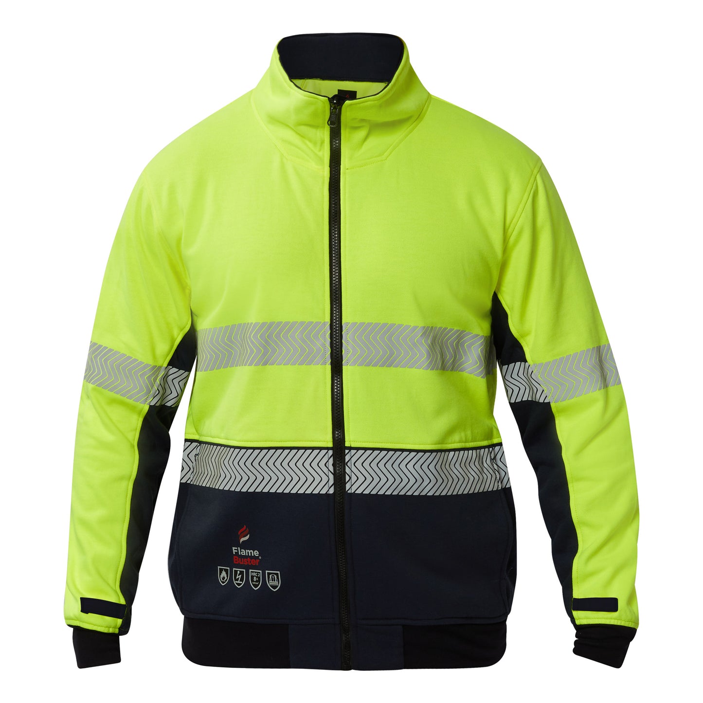 Flamebuster FJV032 Mens HRC2 Inherent Reflective Wet Weather 3 In 1 Jacket in Yellow/Navy